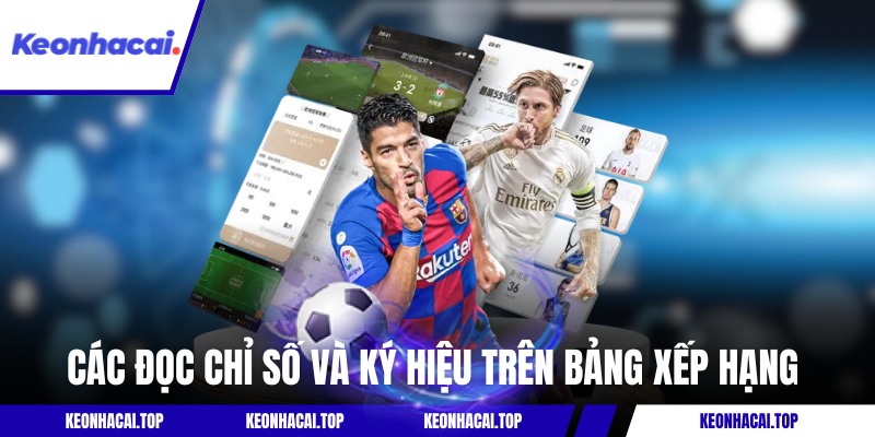Cách đọc chỉ số và ký hiệu trên bảng xếp hạng bóng đá